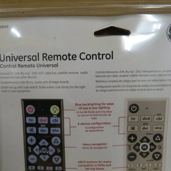 GE Big Button Universal Remote 2 Pack Remote Controls #10849 NIB NOS - Picture 3 of 7